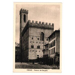 Vintage Firenze Palazzo Del Bargello Postcard Italy Collectible Florence 1940's